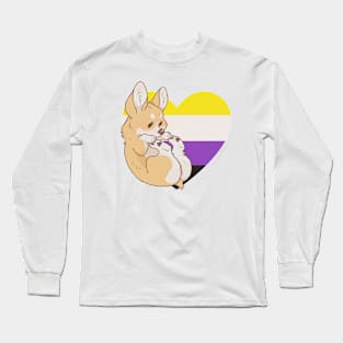 Nonbinary Pride Corgi Long Sleeve T-Shirt